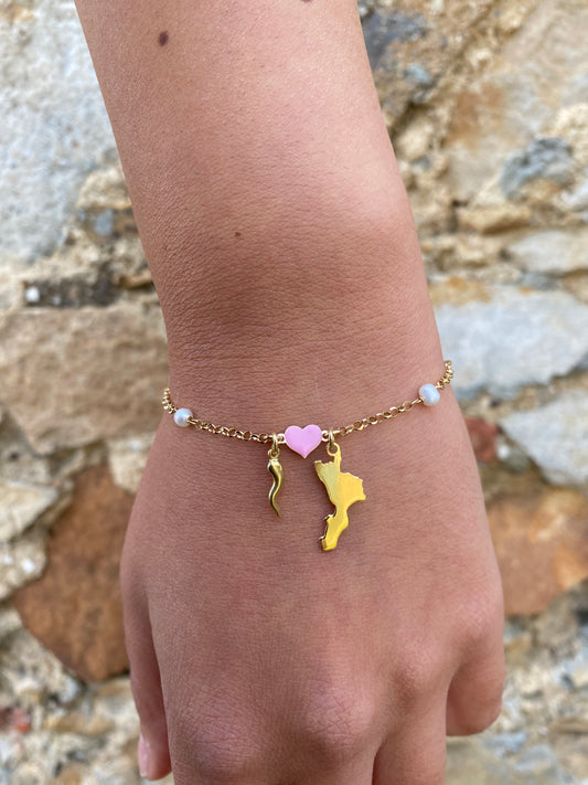 Bracciale Calabria cuoricini