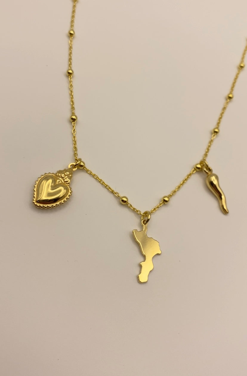 Collana Calabria Cuore e Cornetto