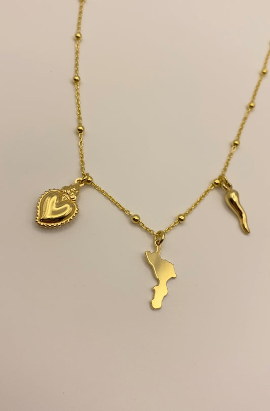 Collana Calabria Cuore e Cornetto