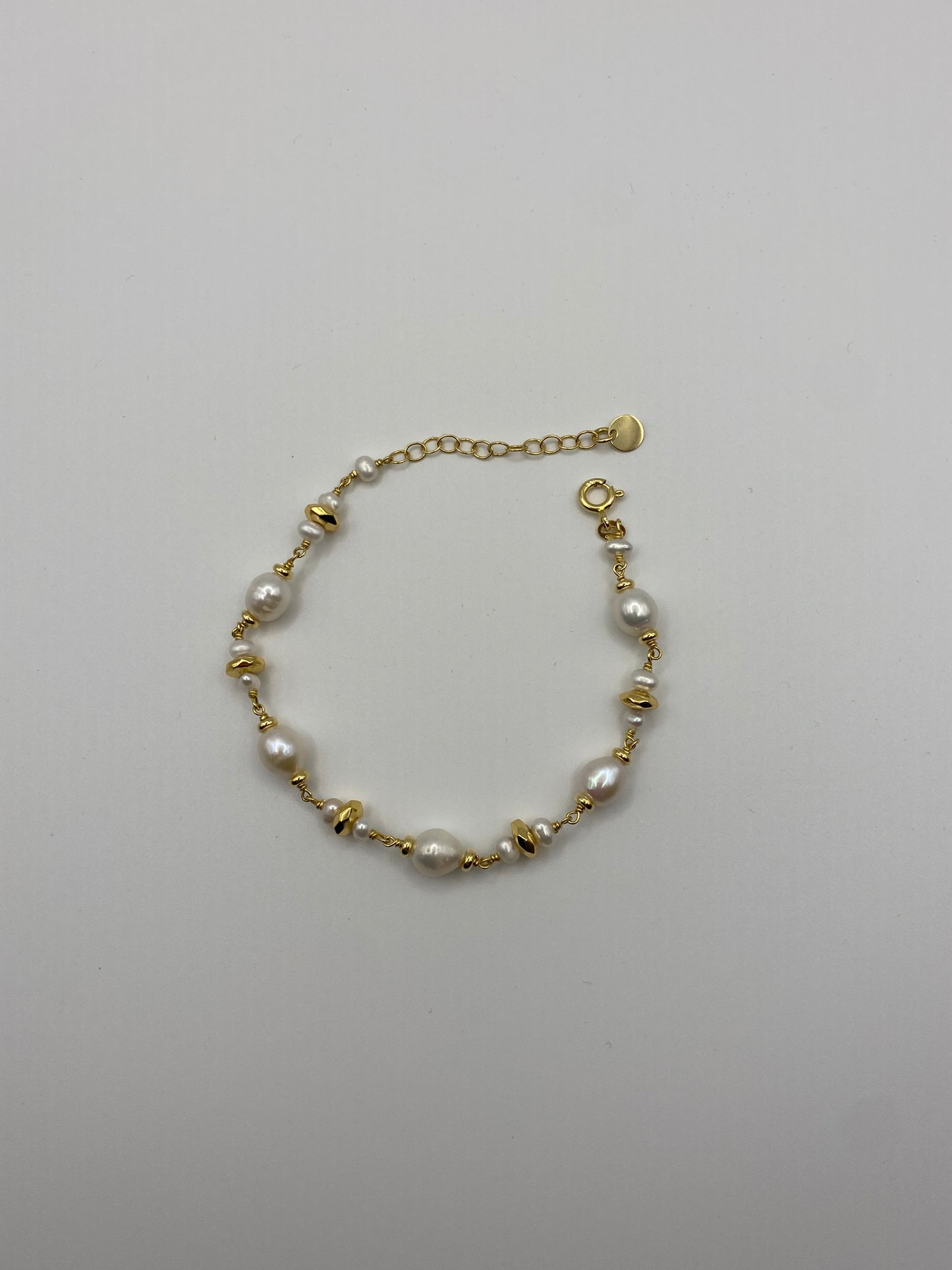 Bracciale in Argento Dorato e Perle Barocche