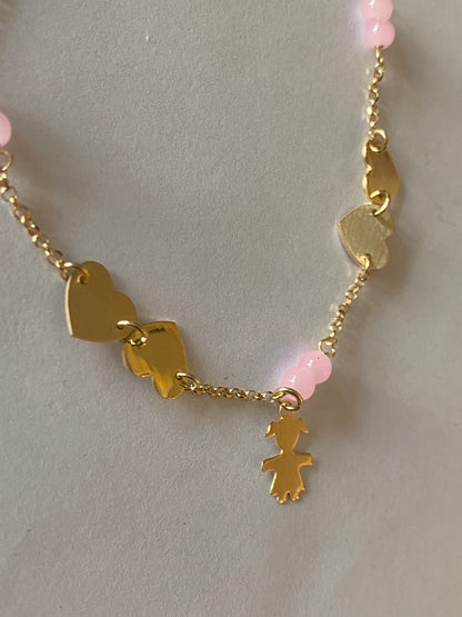 Bracciale con Bimba Argento Dorato