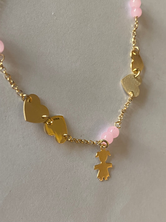 Bracciale con Bimba Argento Dorato