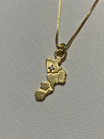 Collana Calabria in Argento dorato con Zircone su Cosenza