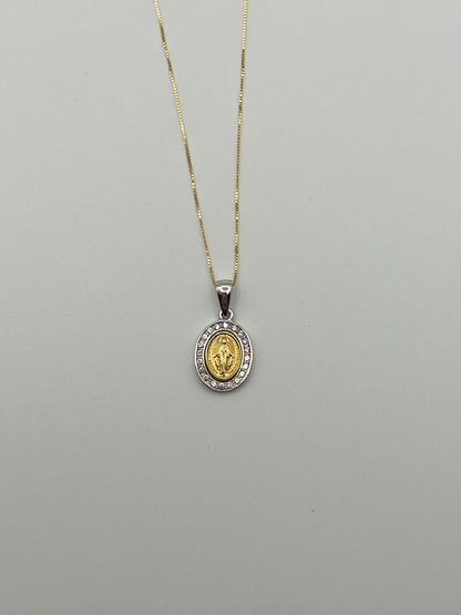 Collana con Medaglia Madonnina Miracolosa-Oro 750