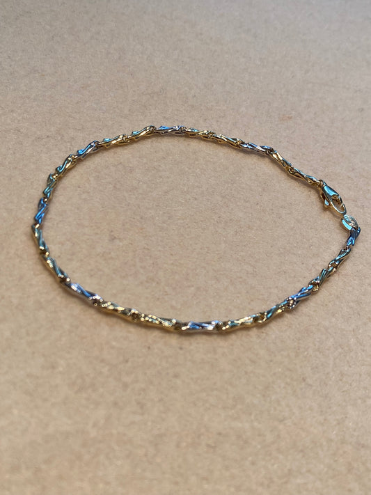 Bracciale Uomo Oro Giallo e Bianco 18K