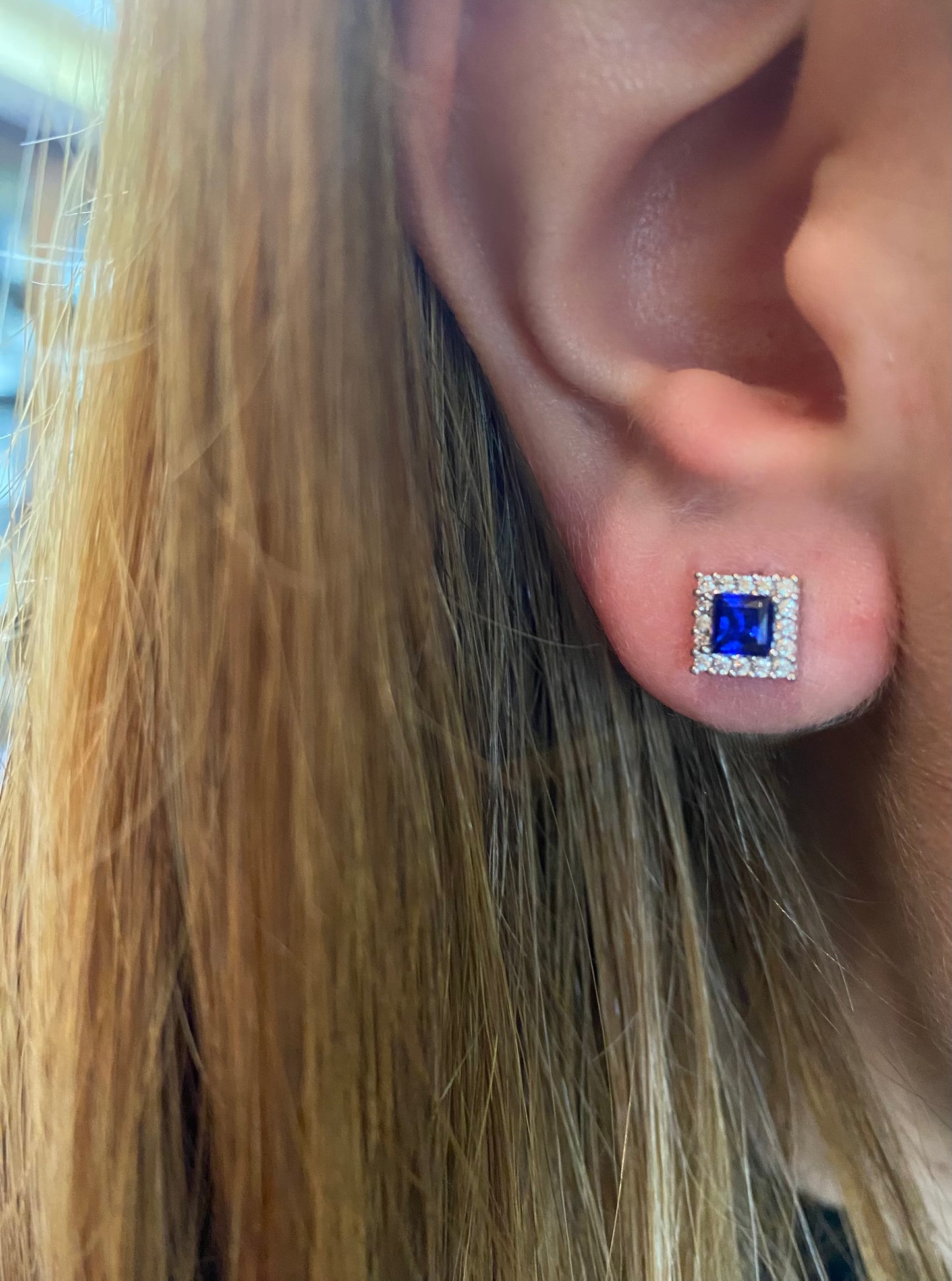 Orecchini Quadrati Blu