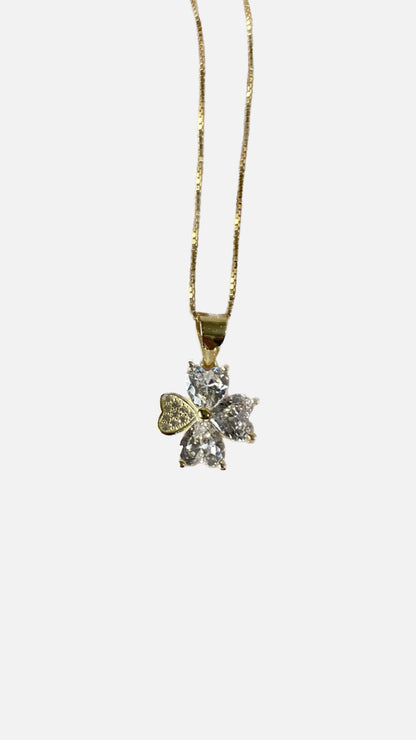 Collana Quadrifoglio-In argento dorato