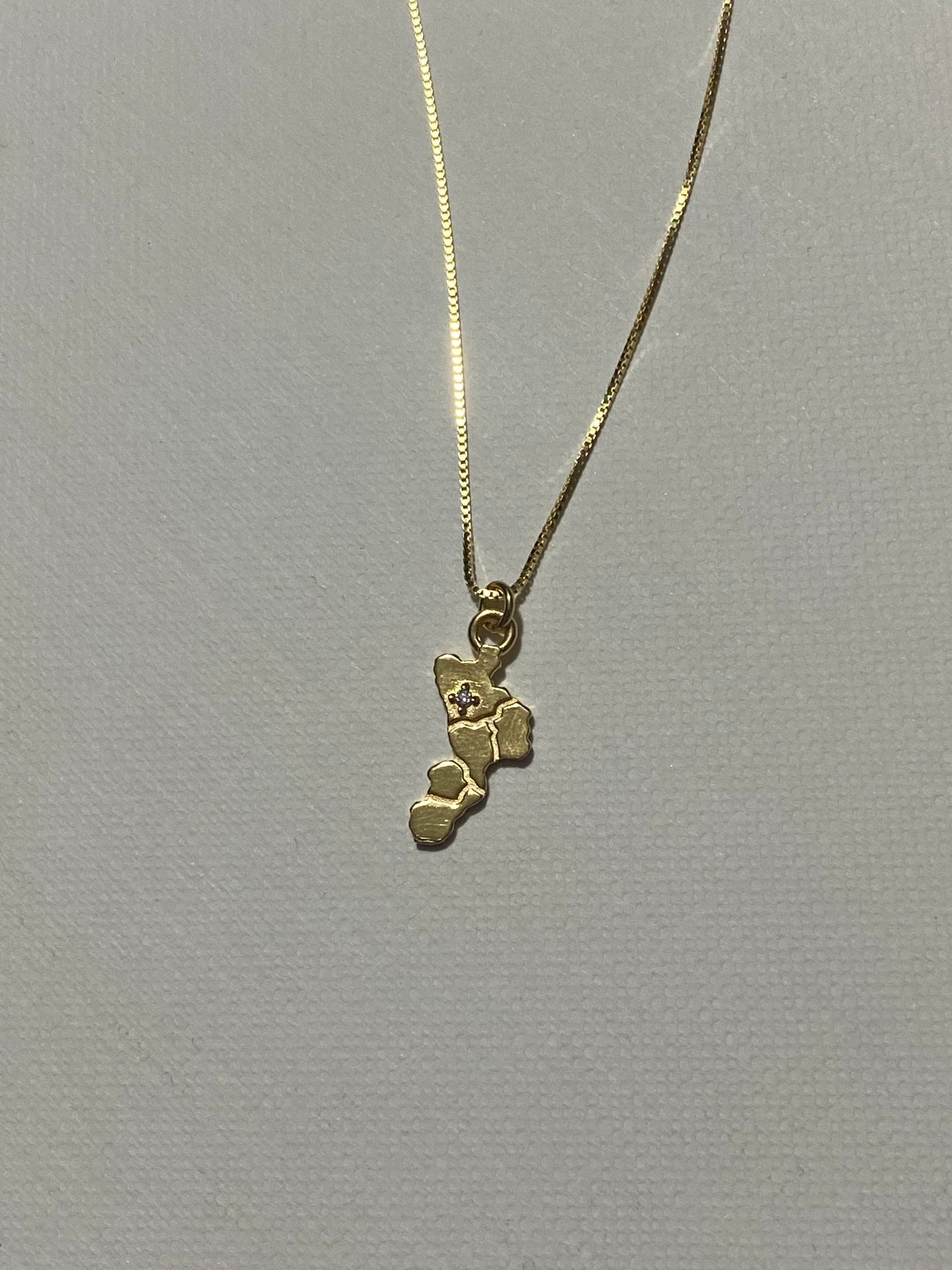 Collana Calabria in Argento dorato con Zircone su Cosenza