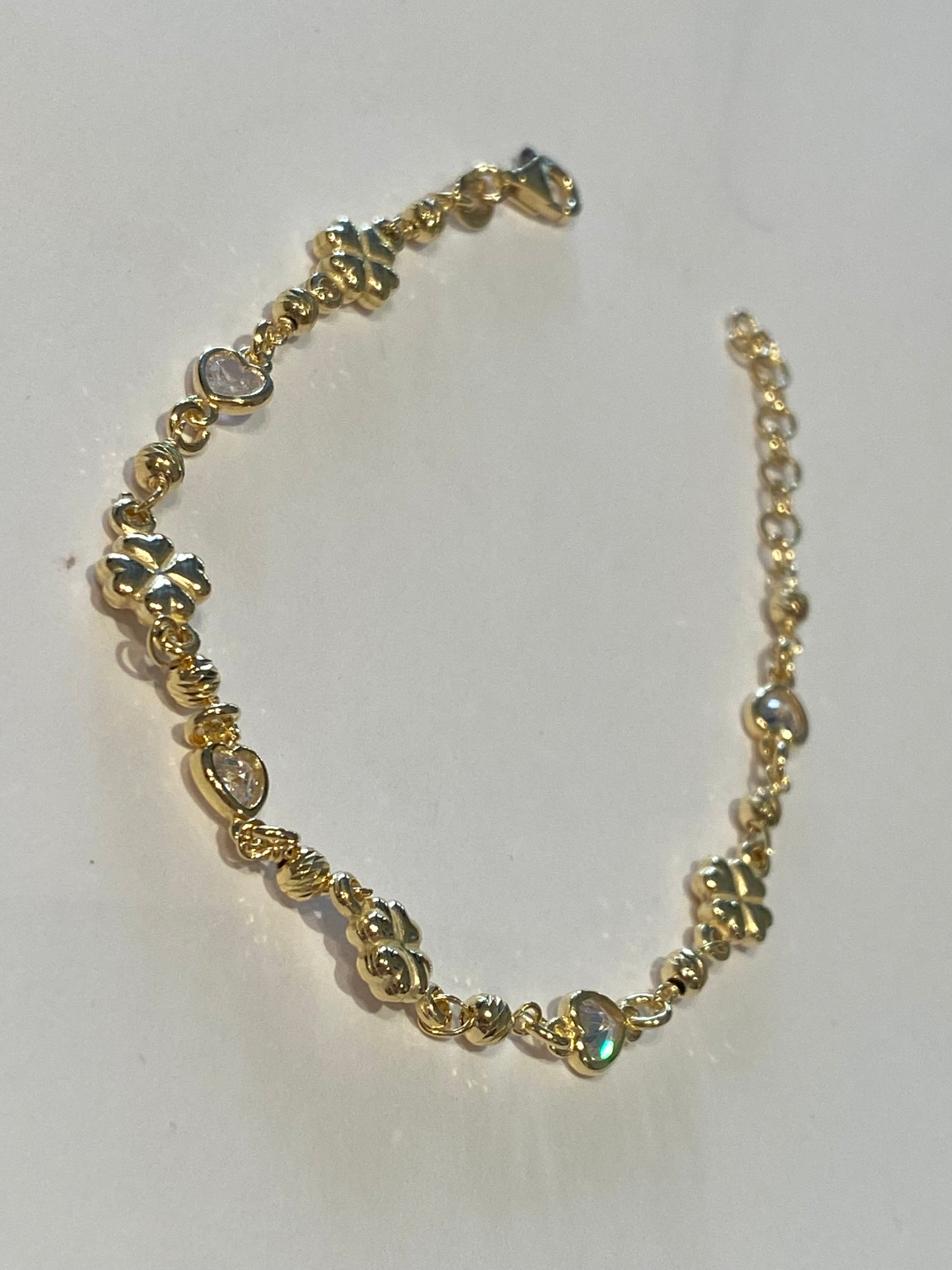 Bracciale Quadrifogli Argento Dorato