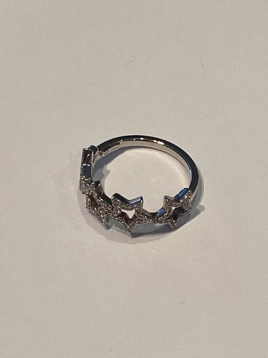 Anello Stelle in Argento con Zirconi