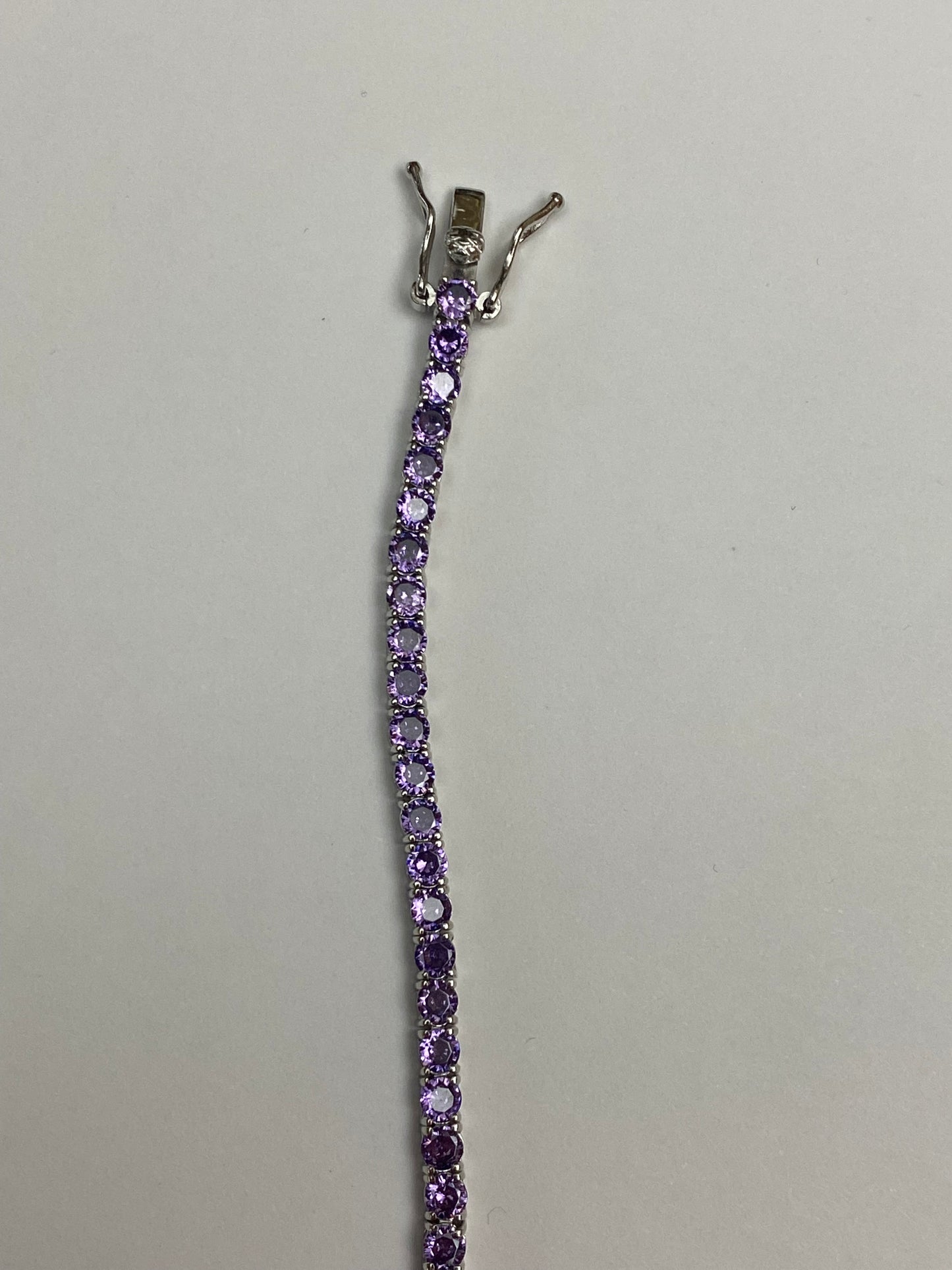Bracciale Tennis Argento 925 e Zirconi Viola ametista