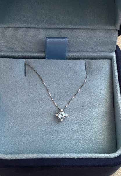 Collana Oro 750 con Acquamarina e diamantini
