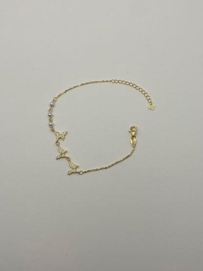 Bracciale Farfalle - In Argento Dorato