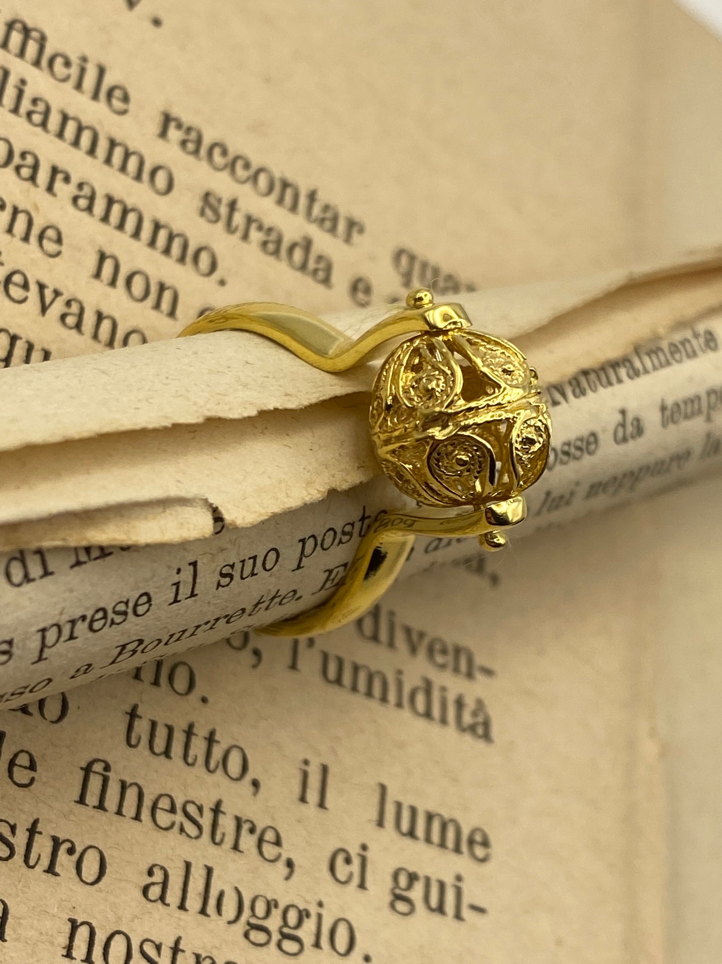 Anello Sunnacca Chicco Piccolo - In argento bagnato Oro
