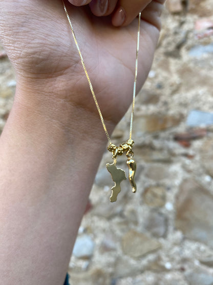 Calabria, Radici e Portafortuna Argento Dorato