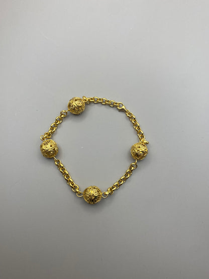 Bracciale "Sunnacca" Maglia Rolò con chicchi in Filigrana