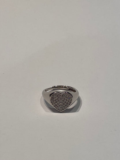Anello Chevalier Cuore Pavé di Zirconi
