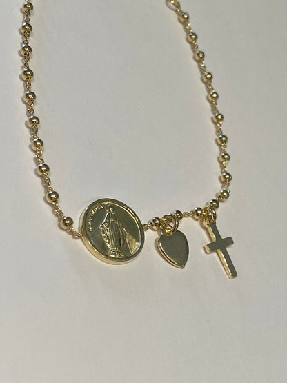 Bracciale Madonnina Miracolosa Argento Dorato