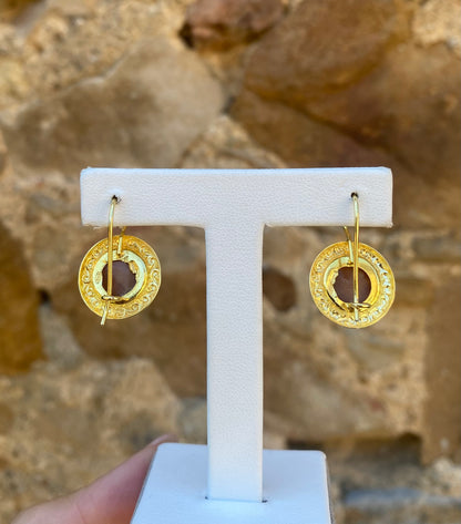 Orecchini Cammeo Sole Luna Chiusura ad amo con occhiello