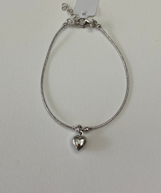 Bracciale Semirigido con Cuore Bombato