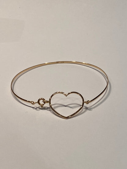 Bracciale Rigido con Cuore in Oro 18Kt