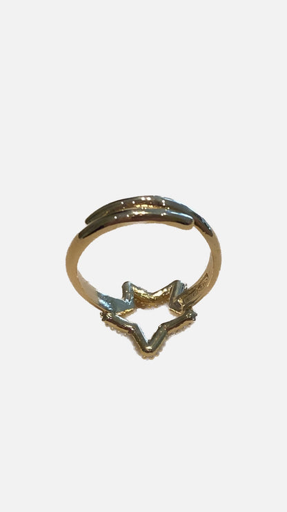 Anello Stella Traforata Argento Dorato