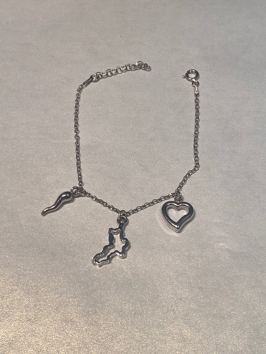 Bracciale Calabria Traforato Cuore e  Cornetto