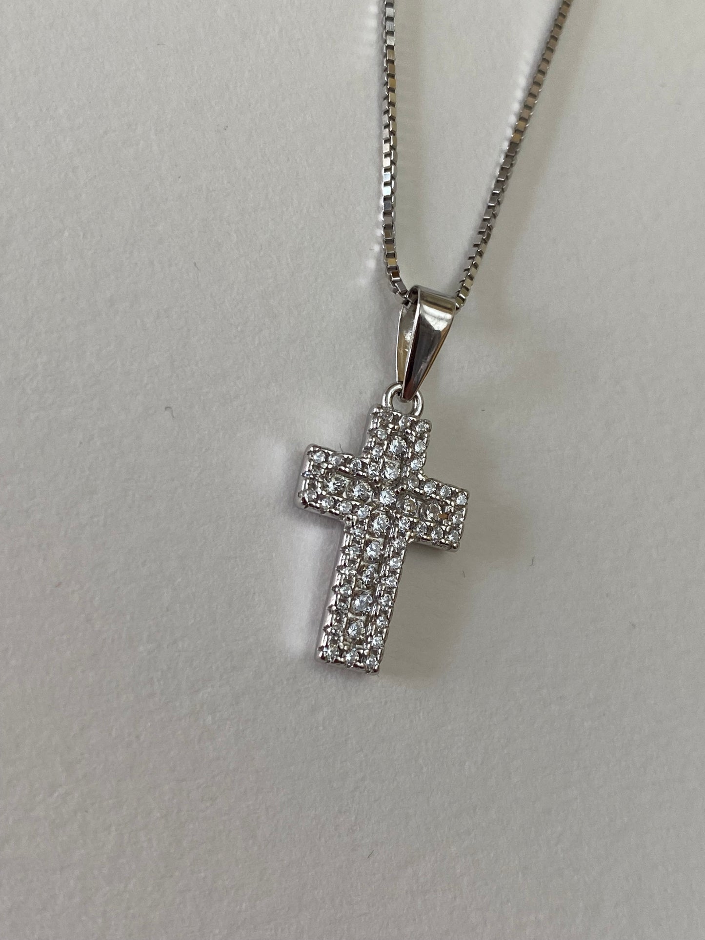 Collana Croce Pavè Argento