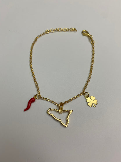 Bracciale Sicilia Argento Dorato