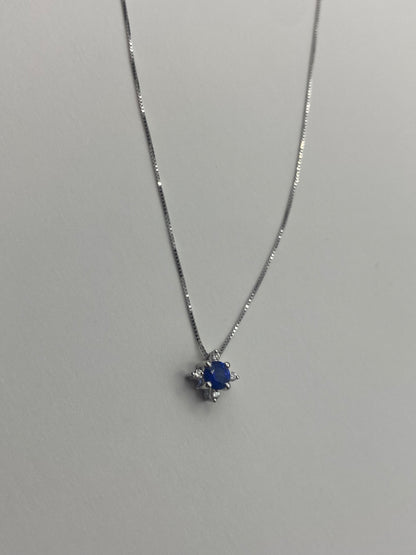 Collana Oro 750 con Zaffiro e diamantini