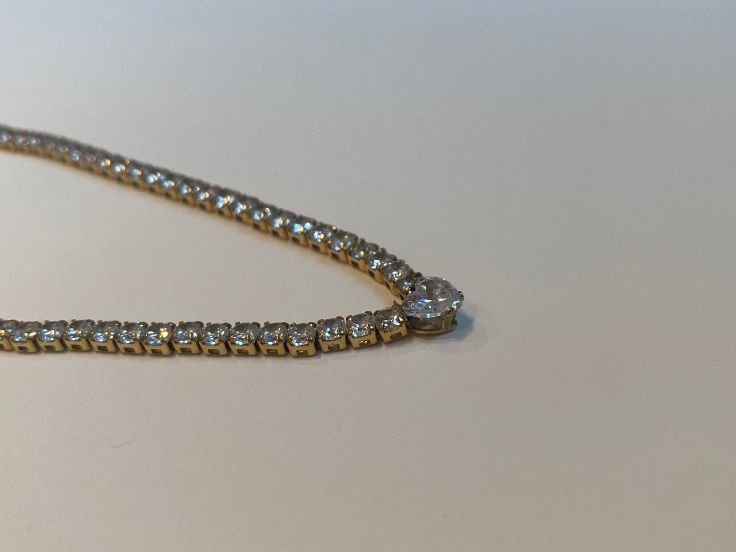 Collana Tennis con Cuore centrale