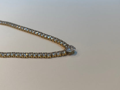 Collana Tennis con Cuore centrale