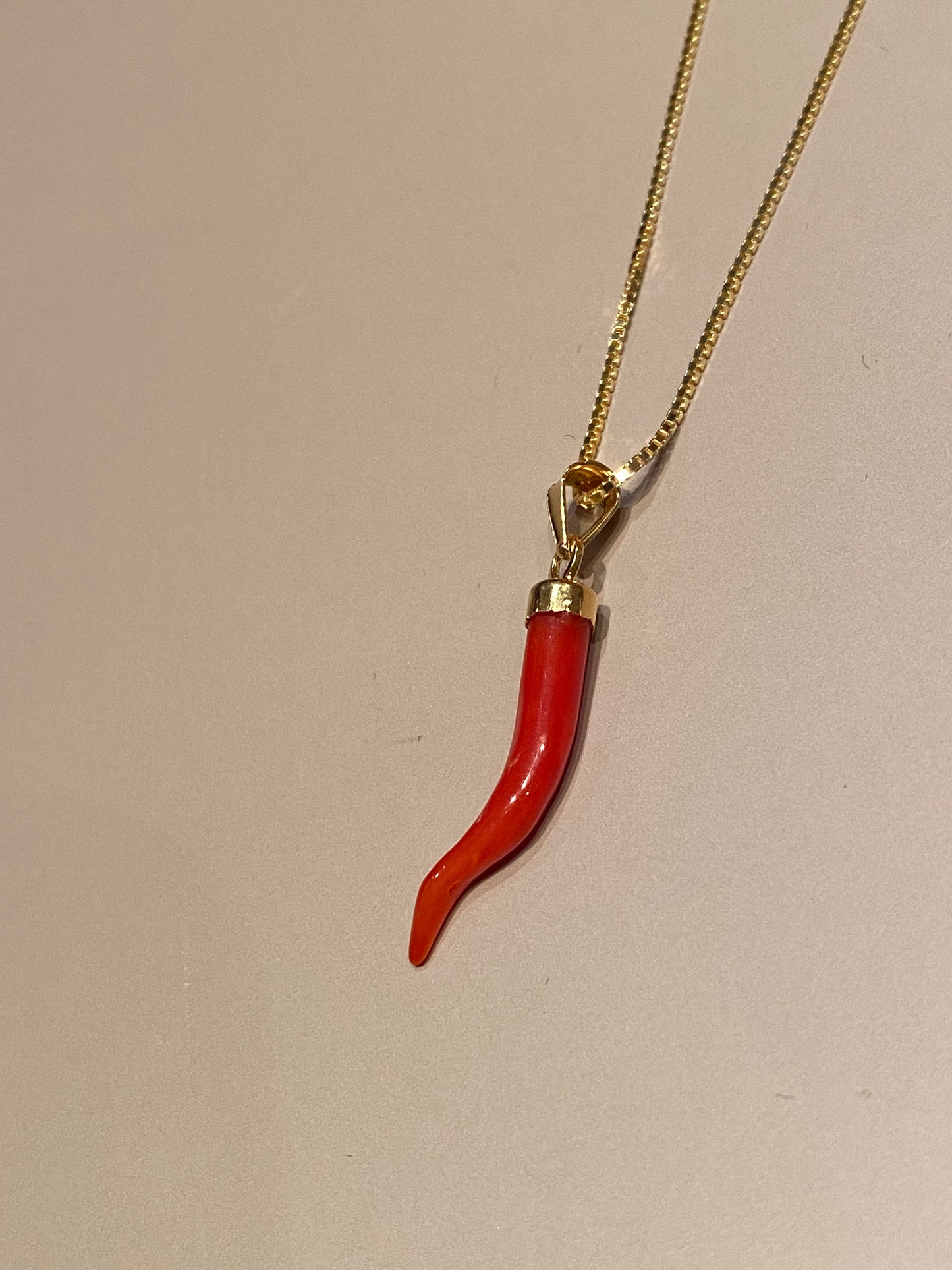 Collana con Corno di Corallo Naturale