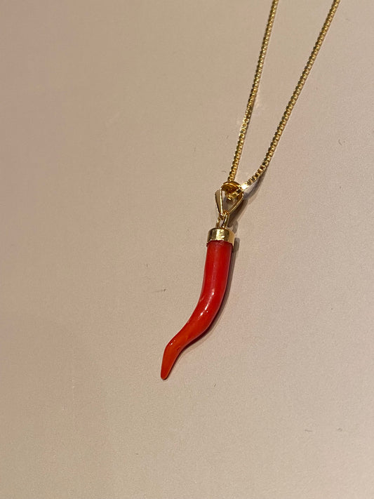 Collana con Corno di Corallo Naturale