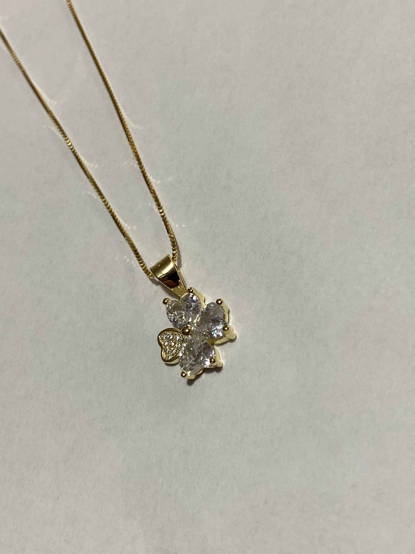 Collana Quadrifoglio-In argento dorato