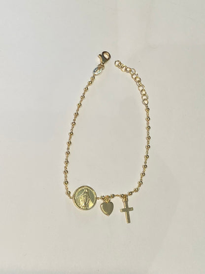 Bracciale Madonnina Miracolosa Argento Dorato