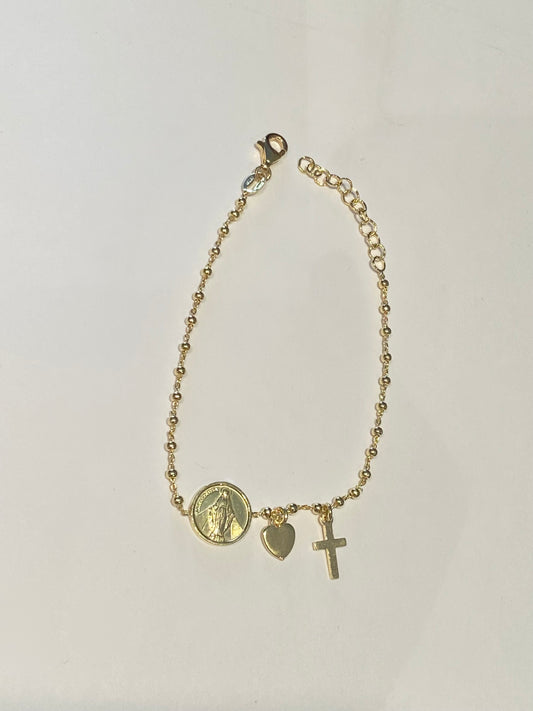 Bracciale Madonnina Miracolosa Argento Dorato