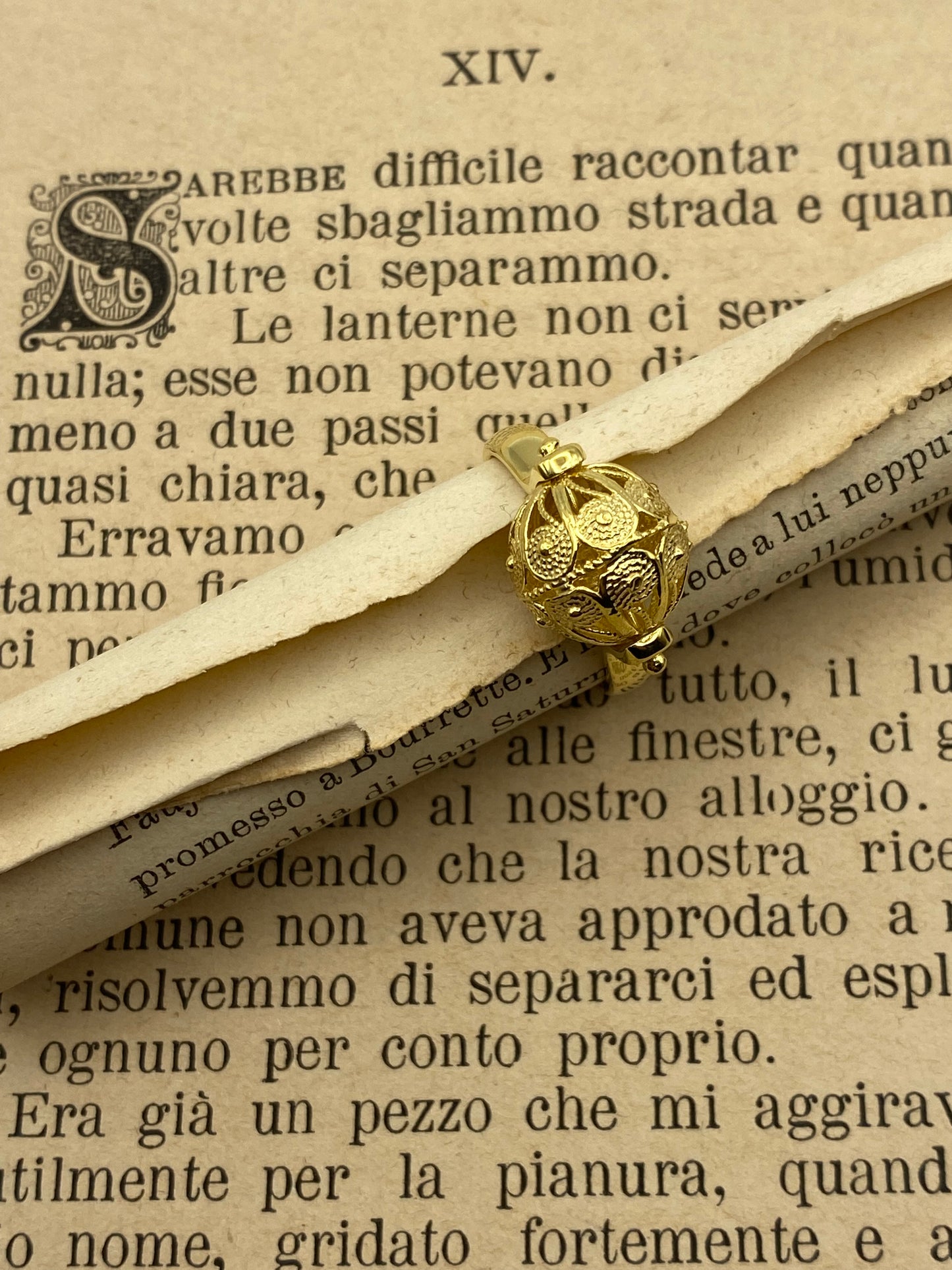 Anello Sunnacca Chicco Grande - In argento bagnato Oro
