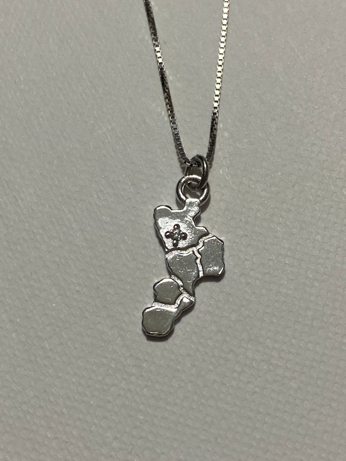 Collana Calabria in Argento con zircone su Cosenza