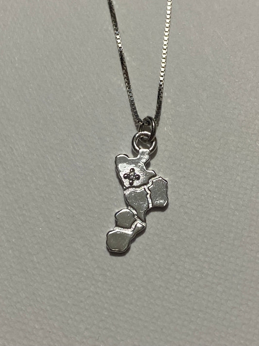 Collana Calabria in Argento con zircone su Cosenza