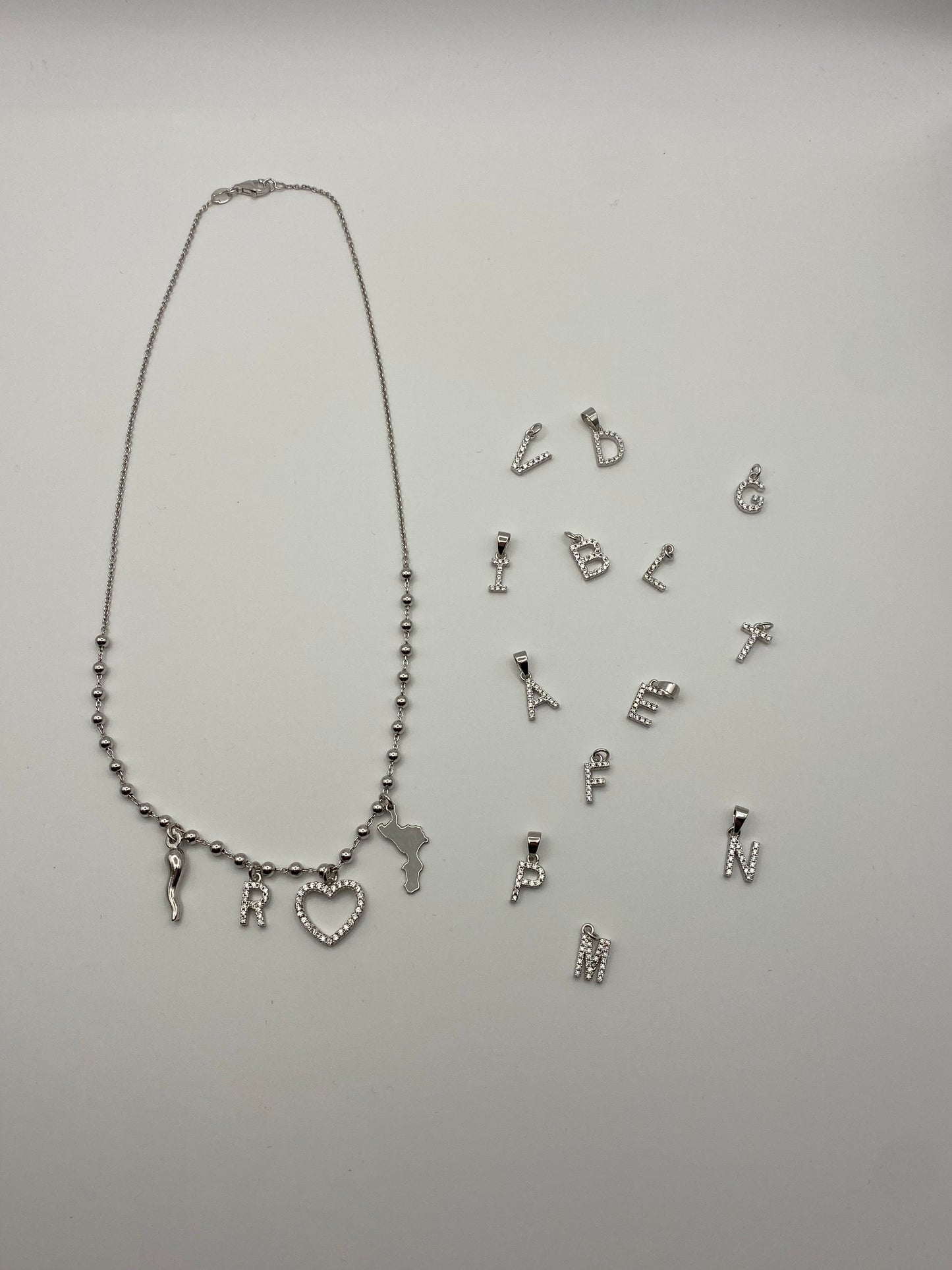 Collana Calabria Iniziale Cuore e Cornetto