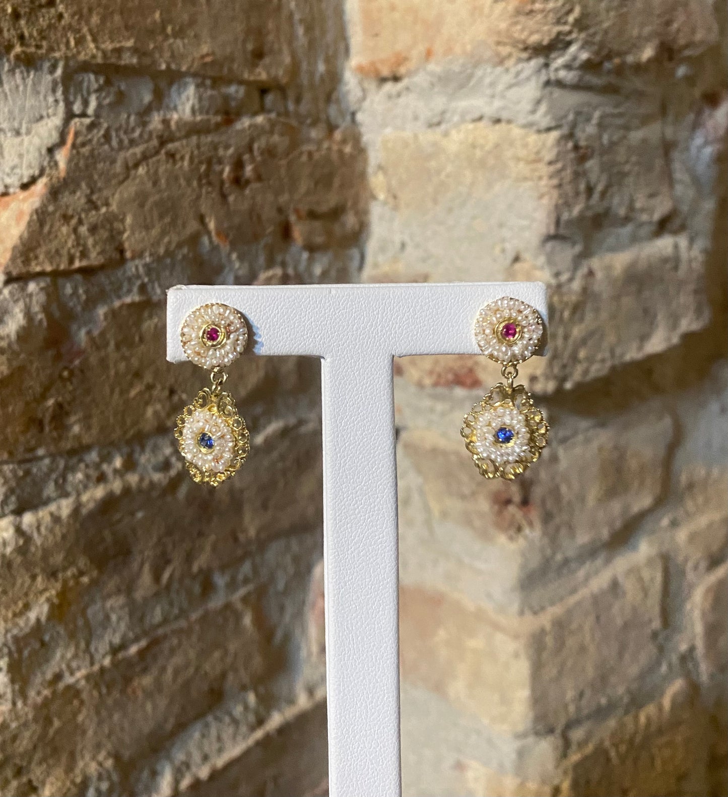 Orecchini in Argento dorato e Microperle
