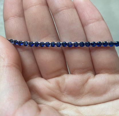 Bracciale Tennis in Argento 925 e zirconi Blu