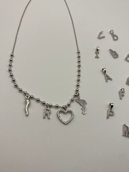 Collana Calabria Iniziale Cuore e Cornetto