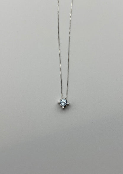 Collana Oro 750 con Acquamarina e diamantini