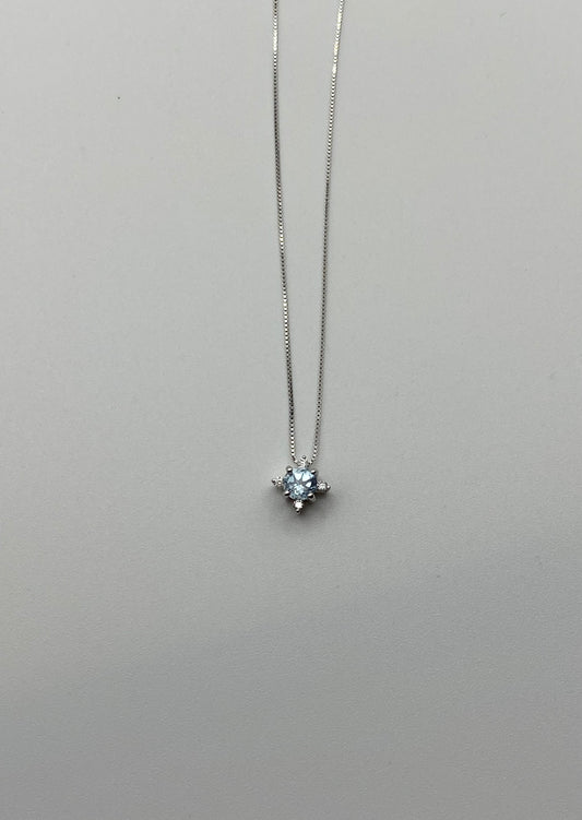 Collana Oro 750 con Acquamarina e diamantini