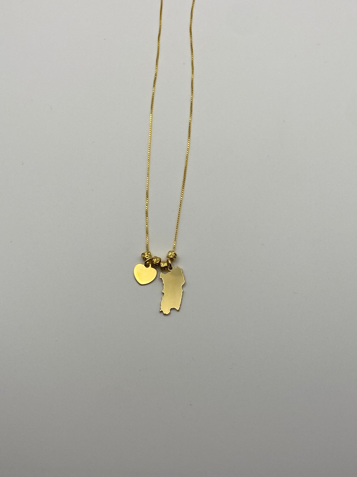 Collana Sardegna con cuoricino-In argento dorato