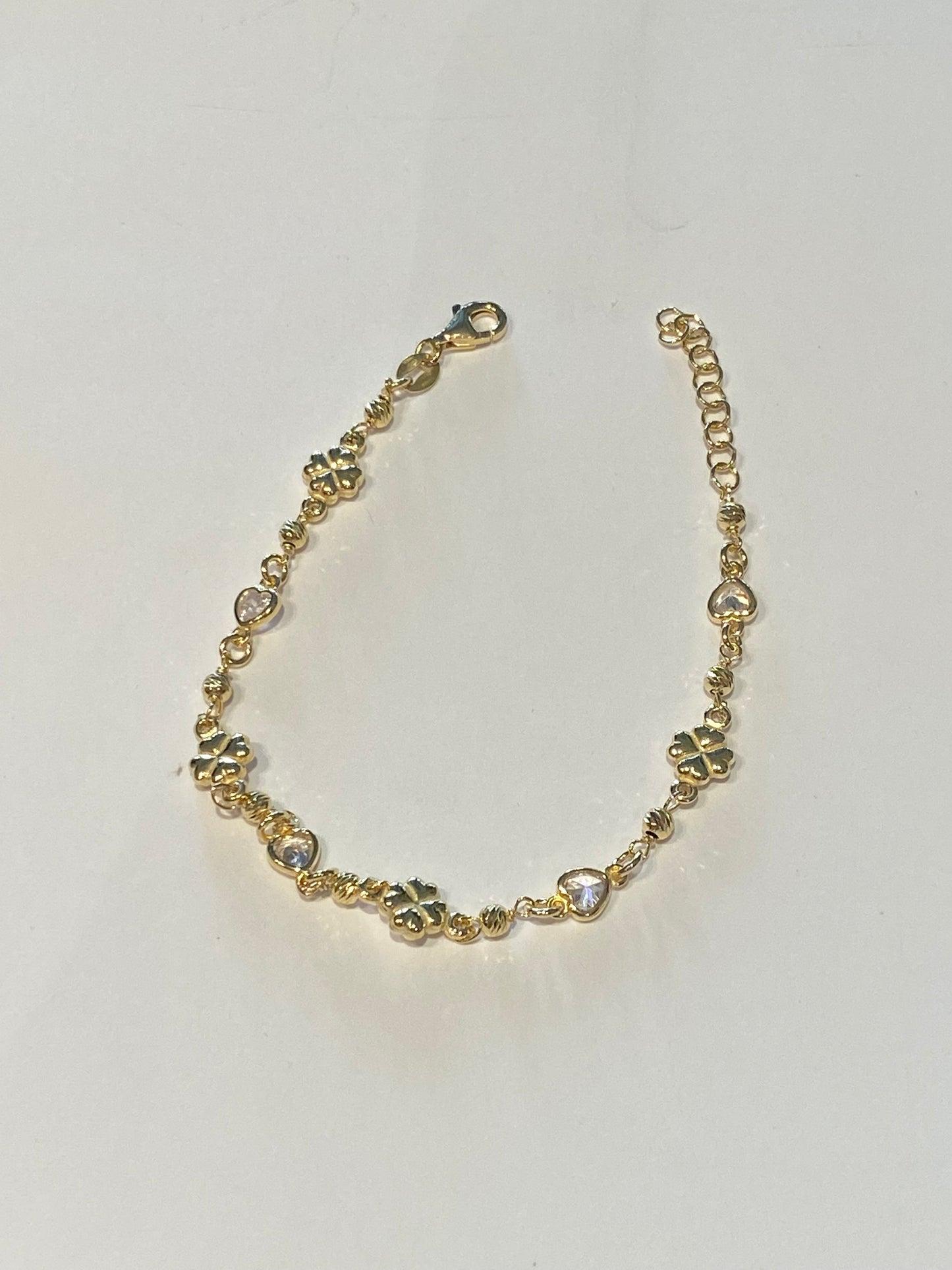Bracciale Quadrifogli Argento Dorato