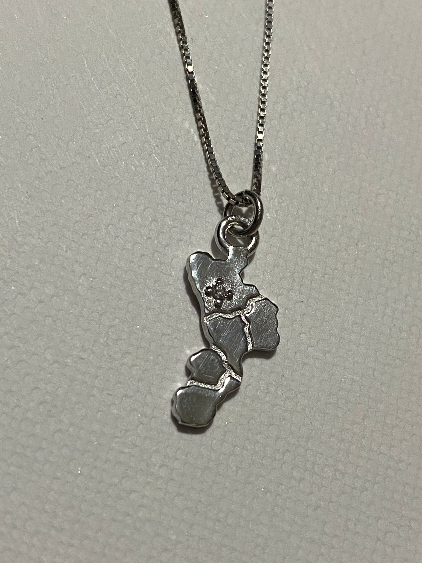 Collana Calabria in Argento con zircone su Cosenza