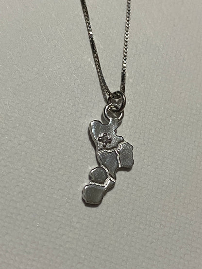 Collana Calabria in Argento con zircone su Cosenza